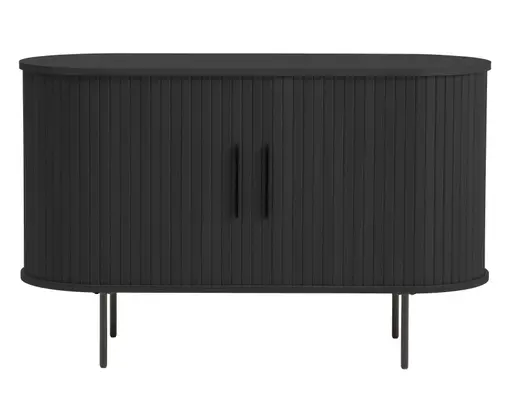 Sideboard - B ca. 120 cm, Eiche Furnier, Schwarz