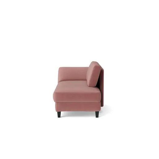 Schlafsofa Beluso - Ausrichtung links inkl. Schlaffunktion und Bettkasten, Stoff, Weinbeere