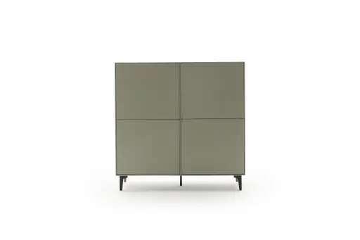 Highboard Casello - BHT ca. 120x127x37 cm, Lack Matt, Olivgrün