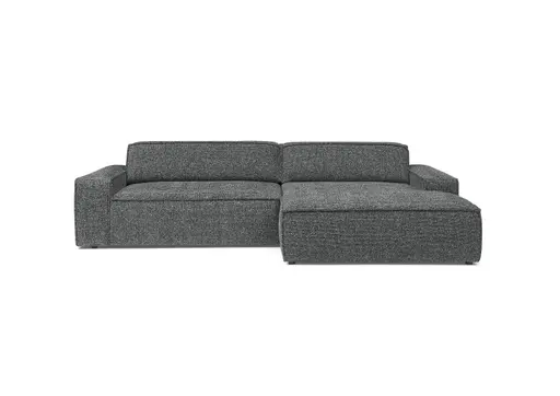 Ecksofa - 2-Sitzer mit Longchair rechts, Sitzvorzug motorisch, Stoff, Anthrazit