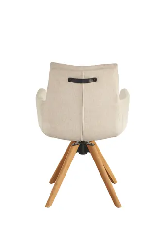 Polsterstuhl - mit Armlehne, drehbar, Stoff, Natur