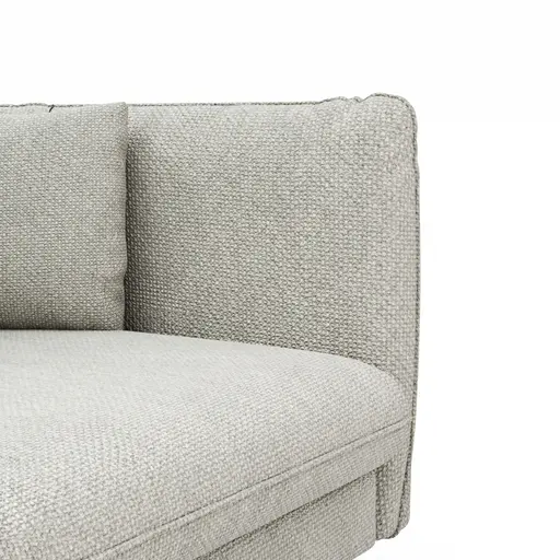 Ecksofa Birte - Ecke links, 2,5-Sitzer, Flachgewebe, Hellgrau