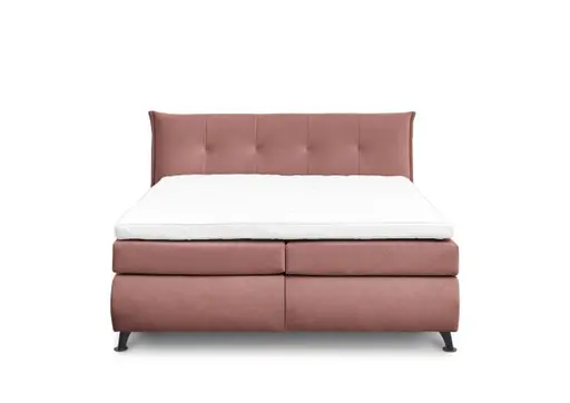 Boxspringbett HAROA- Liegefläche ca. 180x200 cm, Stoff, Altrosa, TFK H4/TFK H4