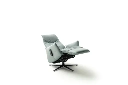 Relaxsessel Marsala - inklusive motorischer Rücken und Fußteilverstellung, Leder, Jade