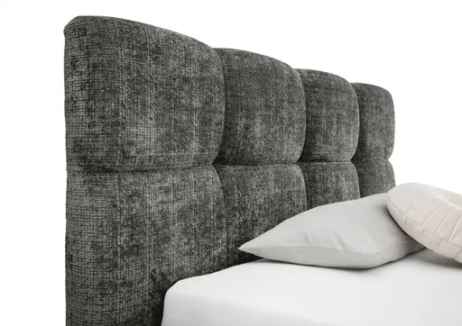 Bettgestell SANDRIN R- Liegefläche ca. 140x200 cm, Stoff, Grau, inkl Latterost und Stauraum