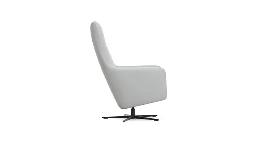 Relaxsessel Rufus - inkl. Relaxfunktion, Leder, Hellgrau