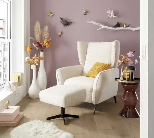 Sessel EILA - Stoff, Creme