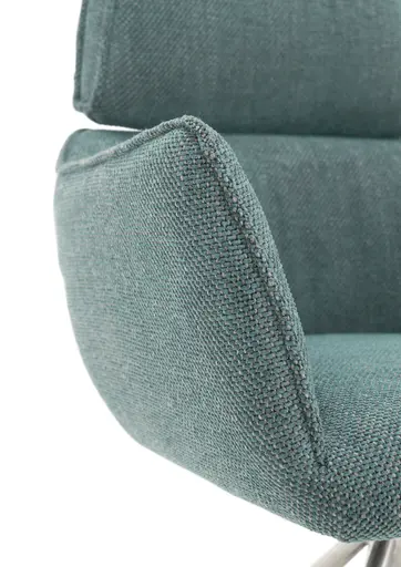 Armlehnstuhl MASHA - drehbar, Stoff, Petrol