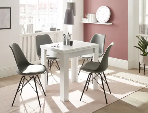 Esstisch - ausziehbar, LB ca. 80x60 cm, Weiß