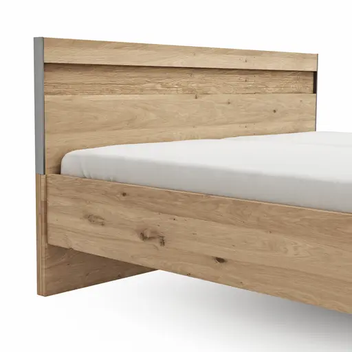 Bett Viana - Liegefläche ca. 160x200 cm, Furnier, Balkeneiche