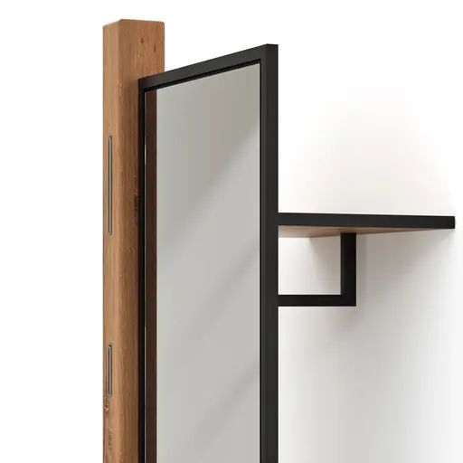 Garderobenelement Blackpool - Eiche massiv mit Spiegel