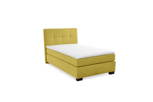 Boxspringbett JILA- Ligefläche ca. 120x200 cm, Stoff, Curry