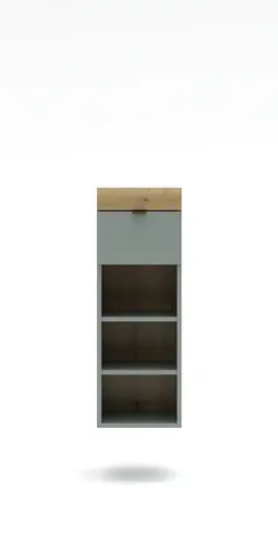 Regal - B ca. 30 cm, Schilfgrün, Artisan Eiche Nachbildung