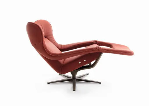 Sessel - Relaxfunktion motorisch, Leder Rot