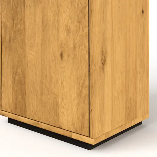 Vitrine Savannah - Anschlag rechts, inkl. Beleuchtung, Wildeiche massiv, natur geölt