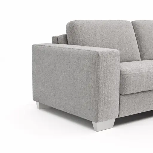 Sofa Nuoro - 2,5-Sitzer inkl. Schlaffunktion, Armlehne breit, Stoff, Grau