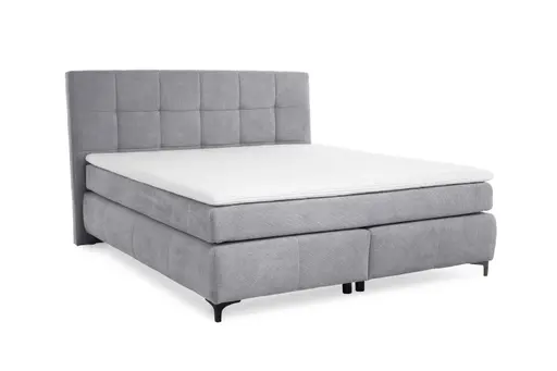 Boxspringbett- Ligefläche ca. 180x200 cm, Stoff, Hellgrau