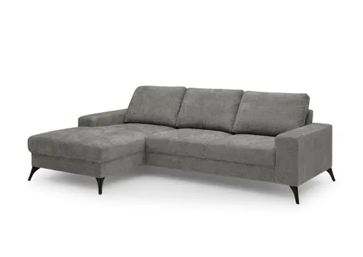 Ecksofa - Ecke links, 2-Sitzer, Stoff, Anthrazit