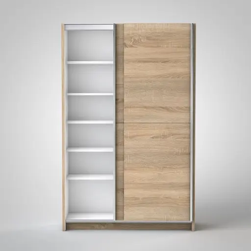 Schwebetürenschrank- B ca. 125 cm, Eiche Dekor