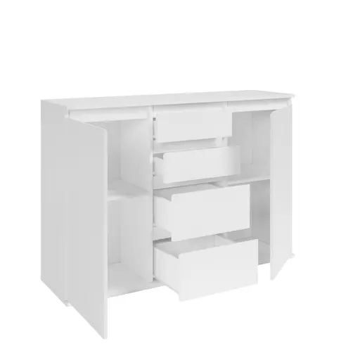 Kommode - B ca. 119 cm, Weiß