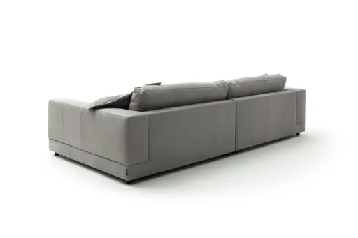 Megasofa Juni Lounge - B ca. 292 cm, Leder, Silbergrau