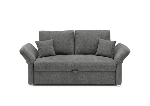Sofa JORDEN - 2-Sitzer inkl. Schlaffunktion, verstellbaren Armlehnen, Stoff, Dunkelgrau