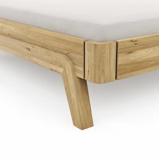 Bettgestell New Jersey - Liegefläche ca. 180x200 cm, Wildeiche massiv, mit Lisenen Anthrazit