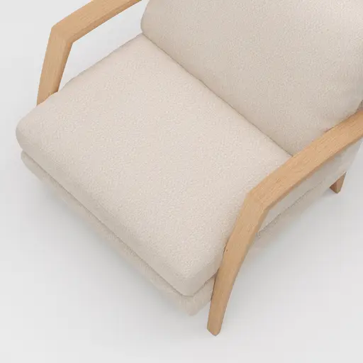 Sessel Karasu - Chic, Stoff, Creme