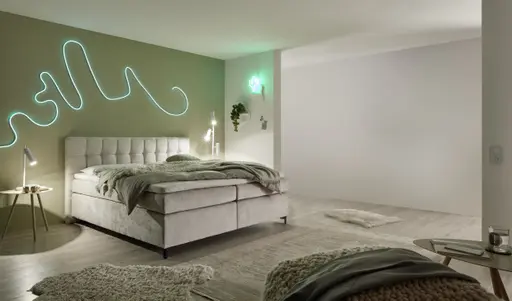 Boxspringbett HINDA- Liegefläche ca. 180x200 cm, Stoff, Beige, Bonell, Inkl. Topper