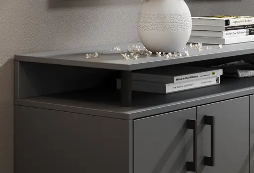 Highboard - B ca. 139 cm, Anthrazit