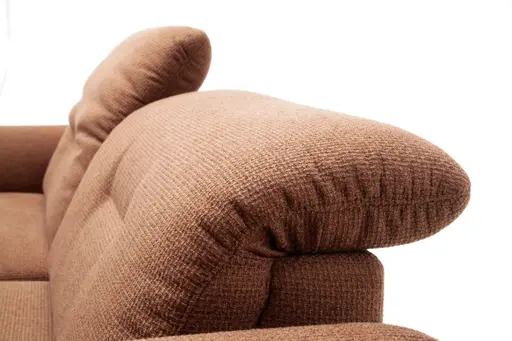 Ecksofa David - Longchair links mit 1,5-Sitzer inkl. Kopfstütze/Armlehne verstellbar, Stoff,  Rost