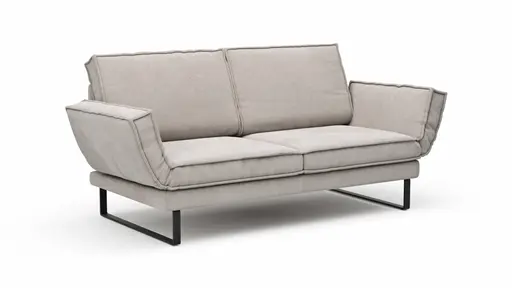 Sofa My - 2,5-Sitzer mit Rückenlehne/Armlehne verstellbar und Drehsitze, Stoff, Hellgrau