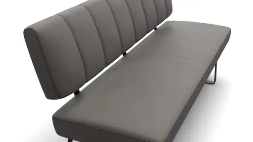 Polsterbank Carmelo - Breite ca. 163 cm, Leder, Steingrau