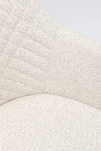 Armlehnstuhl- Drehbar, Stoff, Creme, Stahl, Schwarz, Pulverbeschichtet