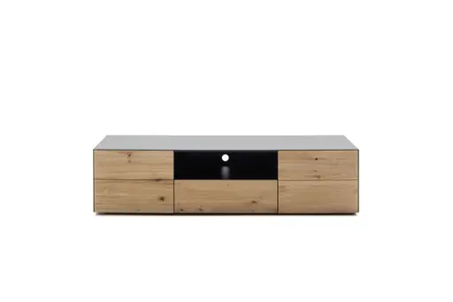 Lowboard Jan - Wildeiche massiv, Metall