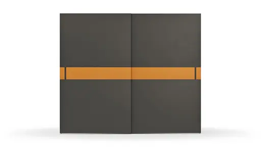 Schiebetürenschrank Loretto - B ca. 280 cm, Lack matt, Dunkelgrau