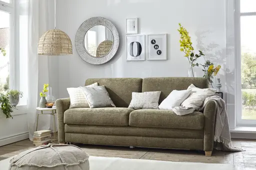 Sofa Lakeville 1 - 2-Sitzer inkl. Schlaffunktion, Stoff, Grün