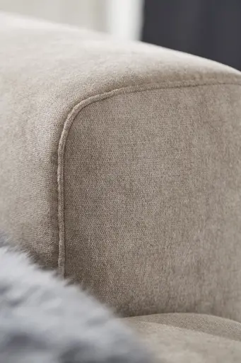 Ecksofa Rockport B - 2,5-Sitzer mit Longchair rechts inkl. Kopfteil verstellbar und Sitztiefe verstellbar (motorisch), Stoff, Khaki