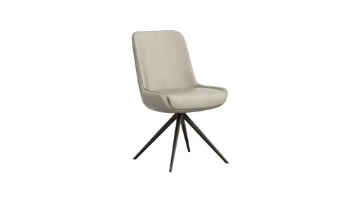 Stuhl Mis - Leder, Graubraun, Gestell, Schwarz