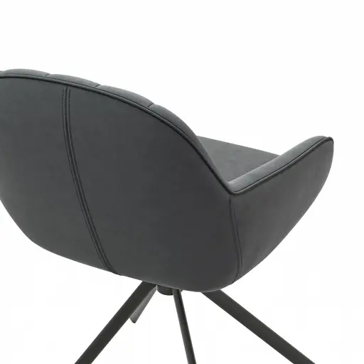 Polsterstuhl Dinner - drehbar, Leder, Anthrazit