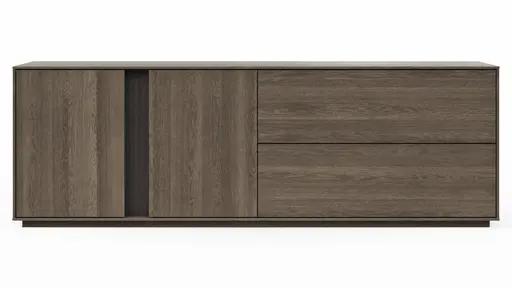 Mediaboard Saratoga - Buche massiv, silbergrau geölt