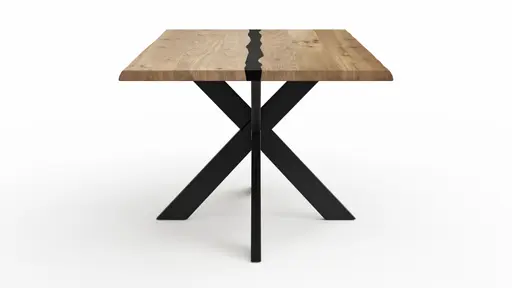 Esstisch Kima - LB ca. 200x100 cm, Wildeiche massiv mit Epoxid-Harz