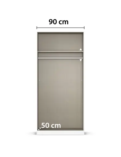 Drehtürenschrank RHONDA- B ca. 91 cm, Weiß