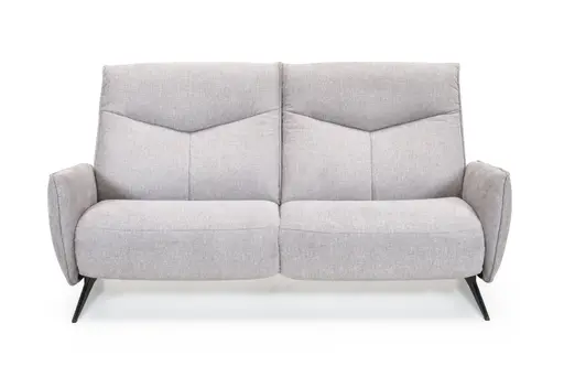 Sofa - 3-Sitzer, Kopf/Fußteil verstellbar, Stoff, Grau