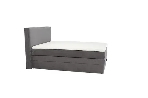 Boxspringbett JANETT- Liegefläche ca. 140x200 cm, Stoff, Grau