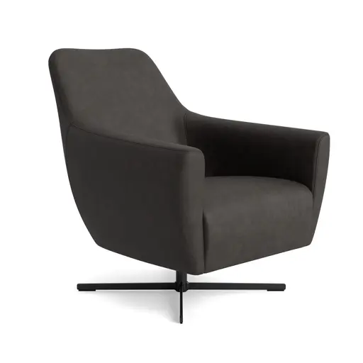 Sessel Noreli - drehbar, Stoff, Anthrazit