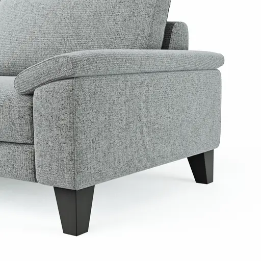 Ecksofa Oviedo - Ecke links mit 2,5-Sitzer, Stoff, Hellgrau