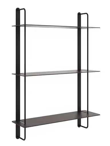 Wandregal Dagny - BHT ca. 60x85x18 cm, Metall, Schwarz
