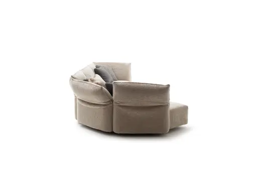 Trapezsofa Motone - Ecke links mit 2-Sitzer, Stoff, Beige