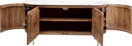 Sideboard- Massivholz, Mango, Gebeizt, Marmorplatte